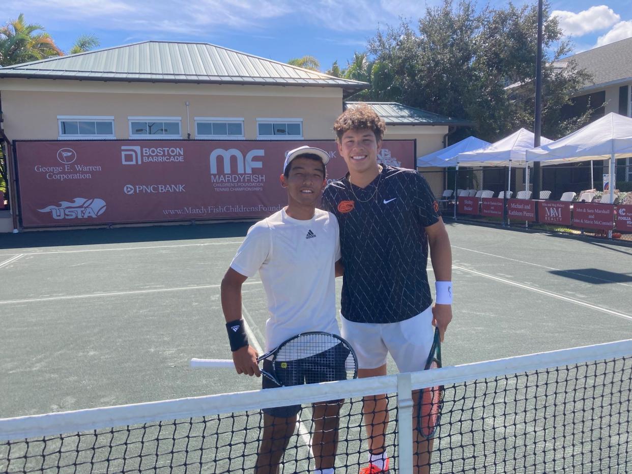 Bruno Kuzuhara and Ben Shelton in Vero Beach in 2021.