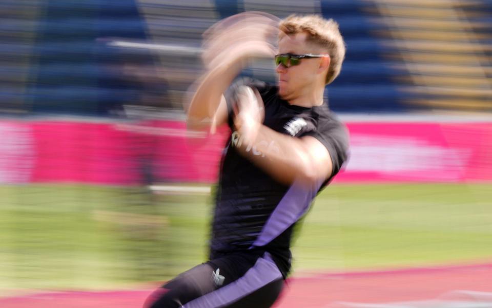 Sam Curran in action during training