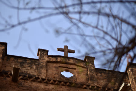 A cross is pictured at the cathedral of Our Lady of Kaya in the city of Kaya, Burkina Faso May 16, 2019. REUTERS/Anne Mimault