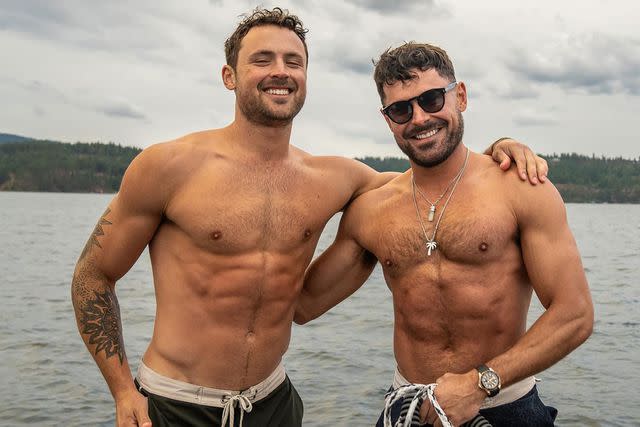 <p>Zac Efron/Instagram</p> Zac Efron and Dylan Efron on a boat trip in August 2023