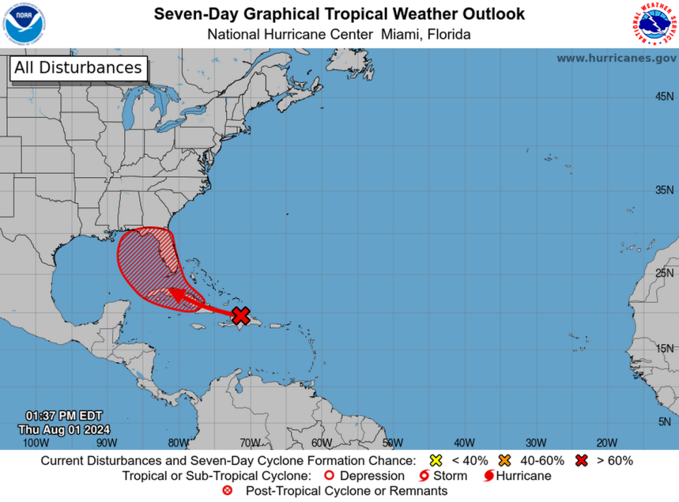 The tropical wave in the Atlantic could start to form this weekend.