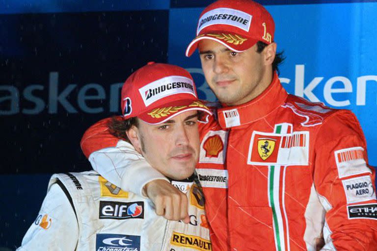 Fernando Alonso y su nuevo compañero 2010 en Ferrari, Felipe Massa