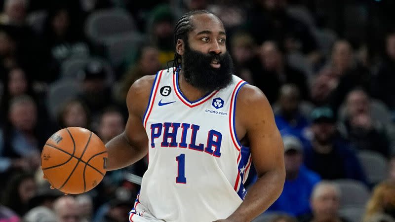 ▲費城76人隊球星James Harden。（圖／美聯社／達志影像）