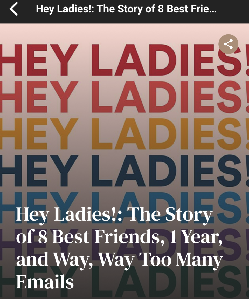 The more I read, the more I'm convinced that choosing a book is a lot like dating. Maybe the cover intrigues you. Or maybe your friend told you all about this PERFECT book and you JUST HAVE TO check it out. I thought I'd have a perfect date with Hey Ladies! The cover is super compelling and vibrant. Plus, I love satire! I love books about women! And I love poking fun at pettiness. But this book didn't hook me in that special way that other books do, so I choose to set it aside. When I really thought about it, I realized that this is a book told in the format of emails, and I'm pretty tired of reading emails in my everyday life. For me, it just wasn't connecting! But I'm glad Booky Call brought this title into my life because it's one I hadn't heard of before now. And who knows? Maybe I'll go back to it one day to see what happens!