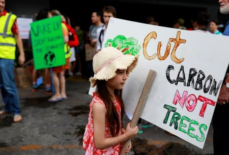 Environment activists participate in a Global Climate Strike near the Ministry of Natural Resources and Environment office in Bangkok