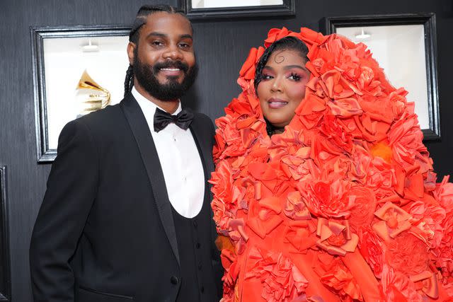 Kevin Mazur/Getty Myke Wright and Lizzo at the 2023 Grammys