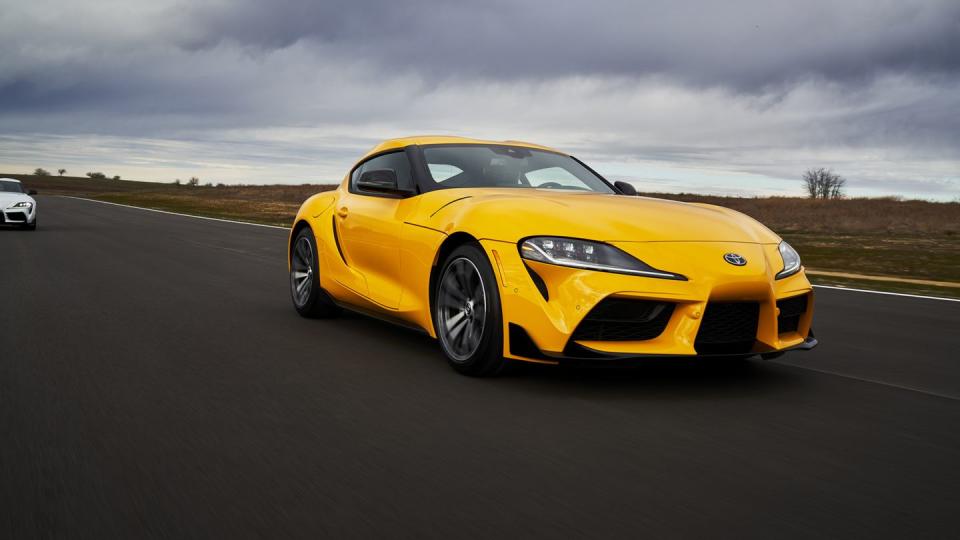 a yellow 2021 toyota gr supra 20