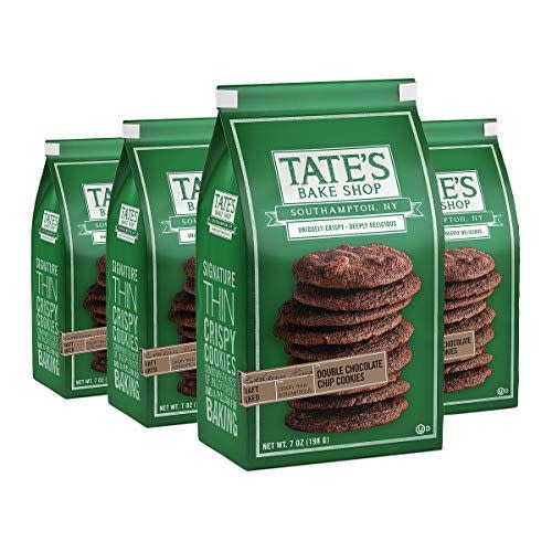 <p><strong>Tate's Bake Shop</strong></p><p>amazon.com</p><p><strong>$23.49</strong></p><p><a href="https://www.amazon.com/dp/B07V33VB1Q?tag=syn-yahoo-20&ascsubtag=%5Bartid%7C10063.g.37661227%5Bsrc%7Cyahoo-us" rel="nofollow noopener" target="_blank" data-ylk="slk:Shop Now;elm:context_link;itc:0;sec:content-canvas" class="link ">Shop Now</a></p><p>If you like your cookies on the crispy side, try Tate's. The double chocolate chip flavor is indulgently delicious and goes great with a cup of coffee.</p>