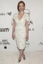 <p>Etwas verspielter fiel der Look von Carolina Herrera aus, in dem Jessica Chastain das Event besuchte. (Bild: AP) </p>