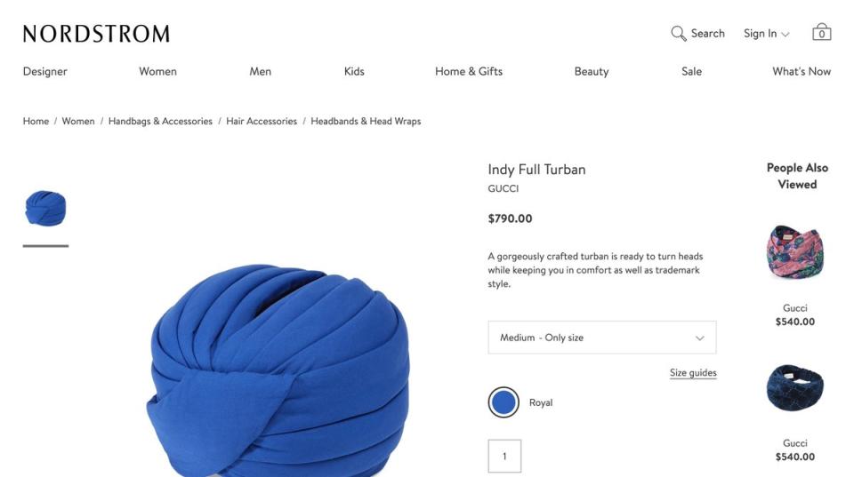 A screenshot of the Nordstrom listing. 