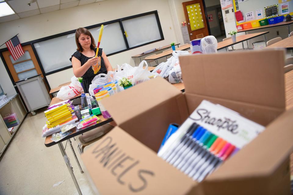 Alexandra Daniels, a 6th-grade teacher at Eastern Middle School in Montgomery County used her own money to purchase school supplies for the 2019-2020 year.