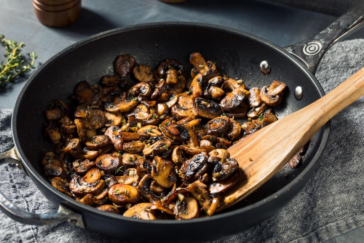 Homemade Healthy Sauteed Mushrooms with Butter and Thyme