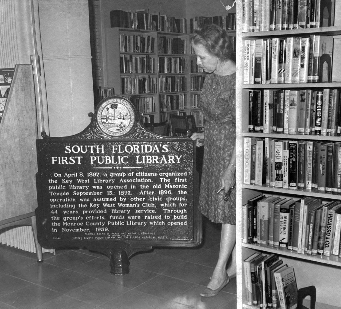 A historic library sign. Miami Herald File