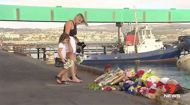 Flowers left at the scene for the Little boys. Source: 7News