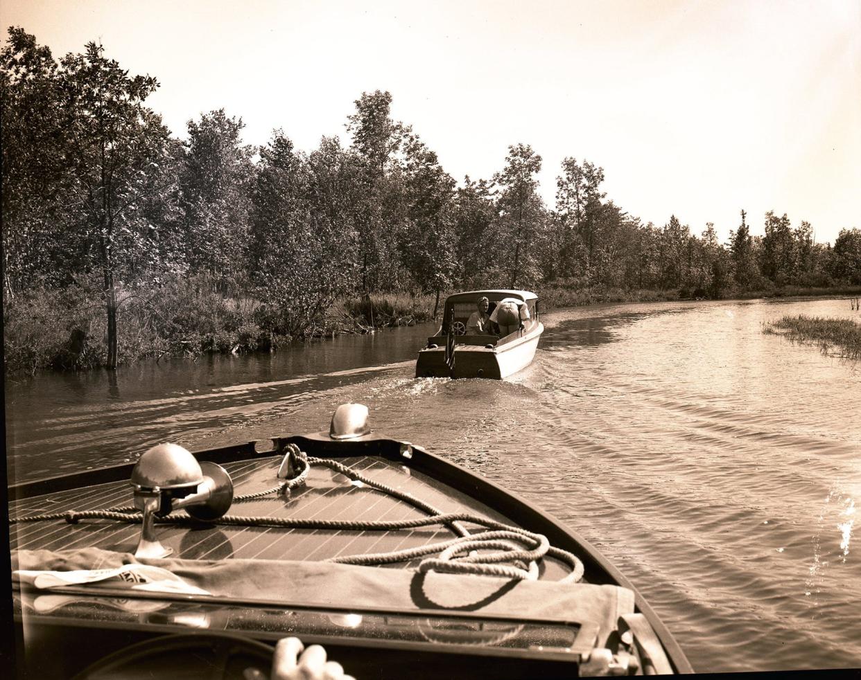 Boats ply the Inland Waterway route in this 1946 photo.