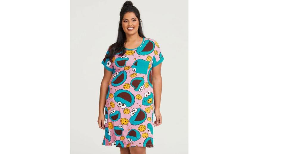 Model in Cookie Monster Nightie