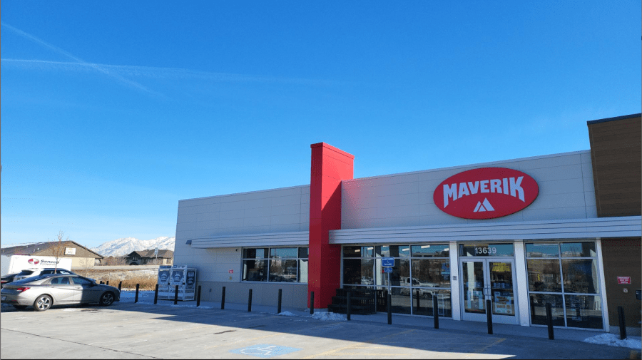The rebranded Maverik in Draper. The building used to be a Kum & Go store before Maverik acquired the company in 2023. (Courtesy of Maverik)