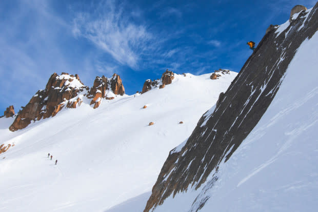 When the snow isn’t great, Owen Leeper skis granite slabs.<p>Photo: Ryan Salm</p>