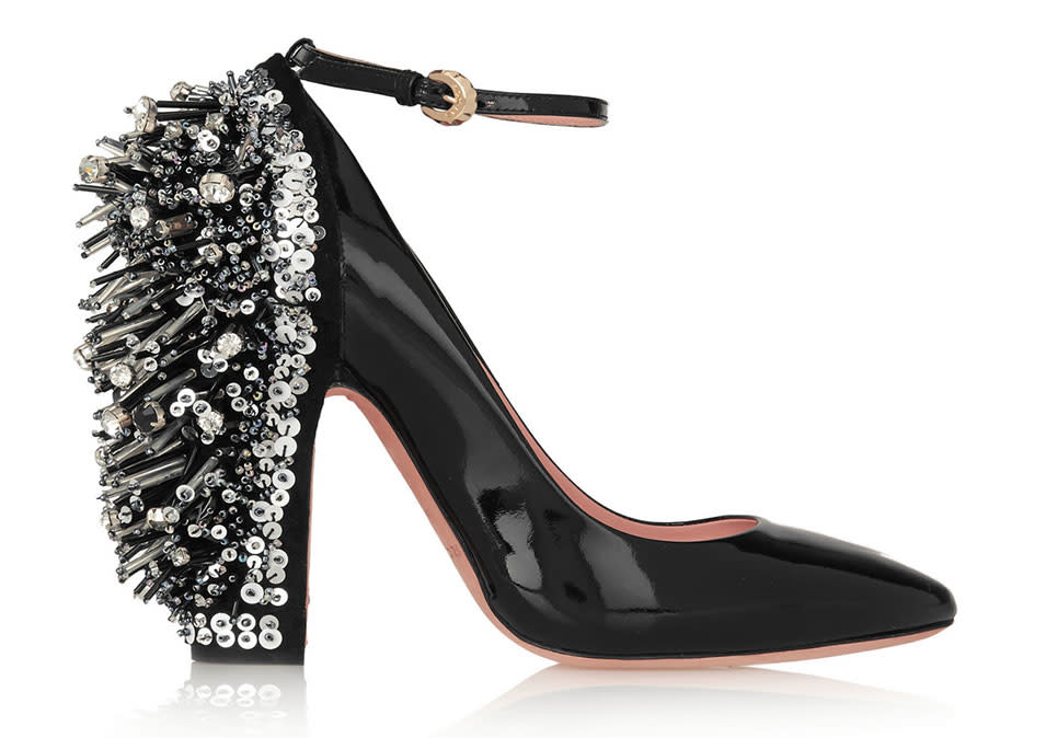 Rochas Embellished Patent-Leather Mary Jane Pumps