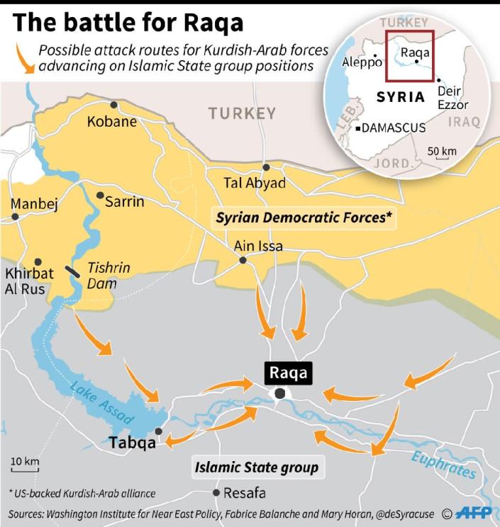 The battle for Raqa (AFP Photo/Paz Pizarro, Thomas Saint-Criq, Omar Kamal, Kun Tian)