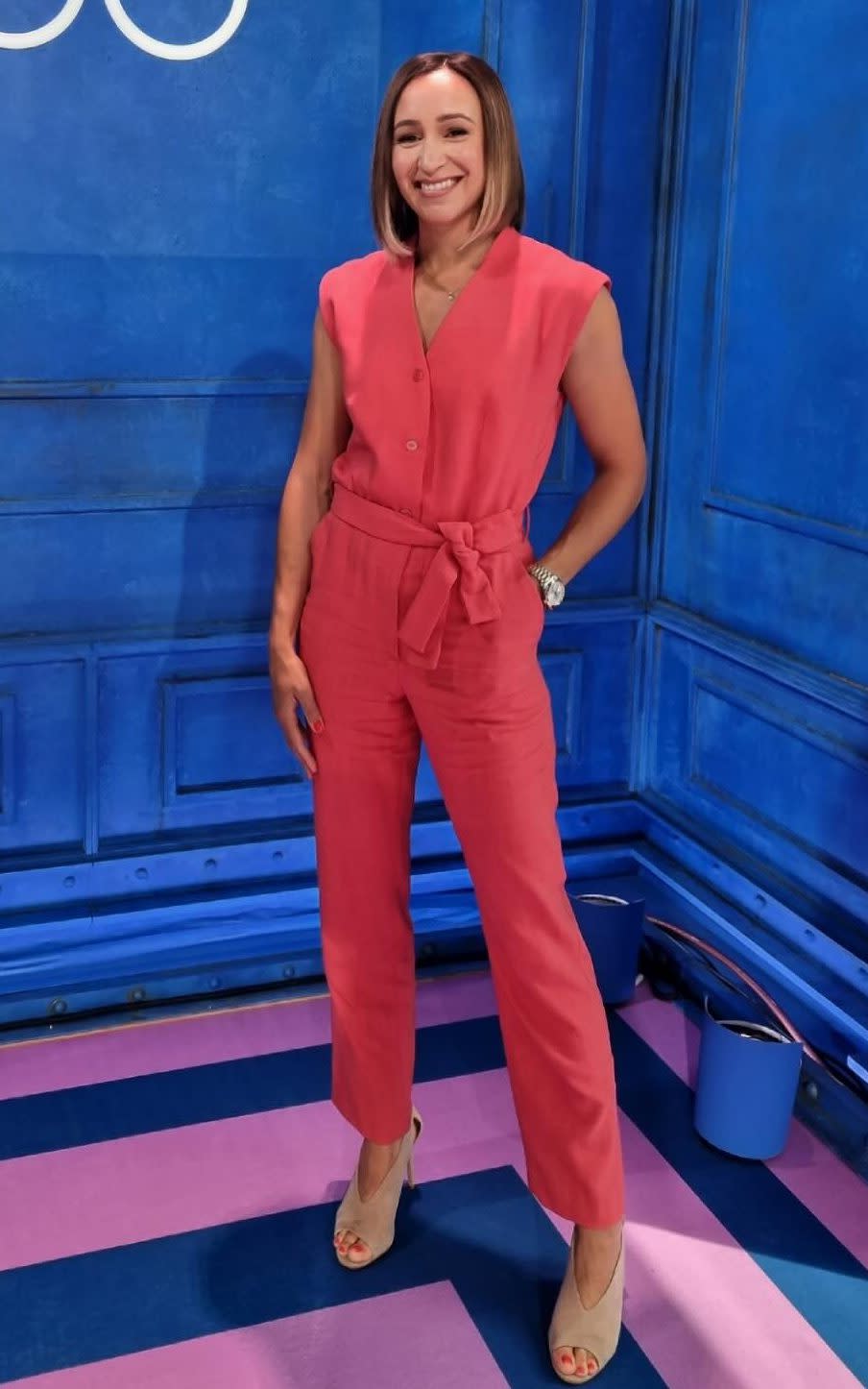 Jessica Ennis-Hill (pictured) opted for a playful look, as evidenced by her silky red suit from Claudie Pierlot