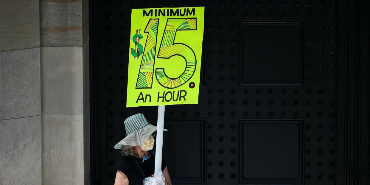 minimum wage protest