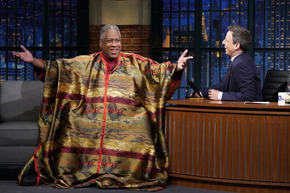 1) Andre Leon Talley on 'Late Night With Seth Meyers' in 2018