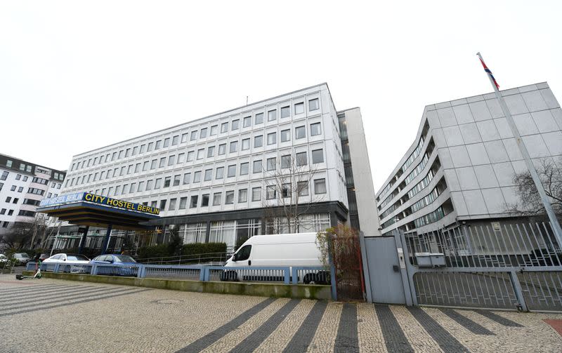 View of the City Hostel Berlin, on the grounds of the North Korean embassy, in Berlin