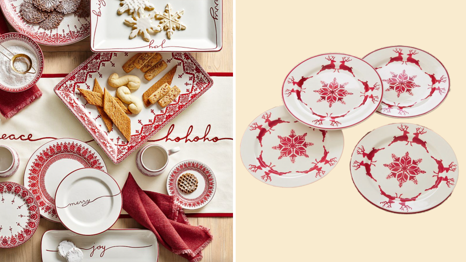 With a crisp, red and cream Scandinavian design, the Tahoe Stoneware Dinnerware Collection is the perfect choice for your upcoming dinner parties.