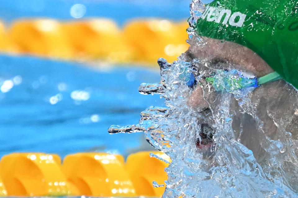 <p>South Africa's Tatjana Schoenmaker competes in a semi-final of the women's 100m breaststroke swimming event during the Tokyo 2020 Olympic Games at the Tokyo Aquatics Centre in Tokyo on July 26, 2021. (Photo by Jonathan NACKSTRAND / AFP)</p> 