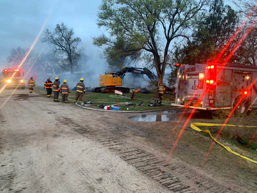 A fire destroyed a home in Partridge, Kansas, on April 2, 2024. (Photo Courtesy Reno County Emergency Management)