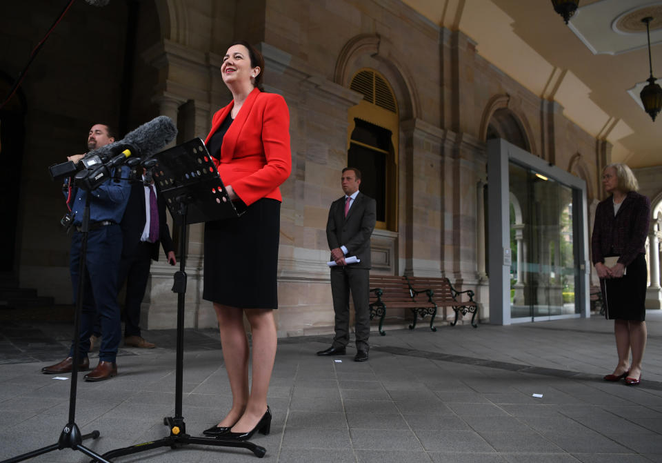 Queensland will review each month and decide when to open its borders up, citing concerns for community transmission in NSW and Victoria. Source: AAP