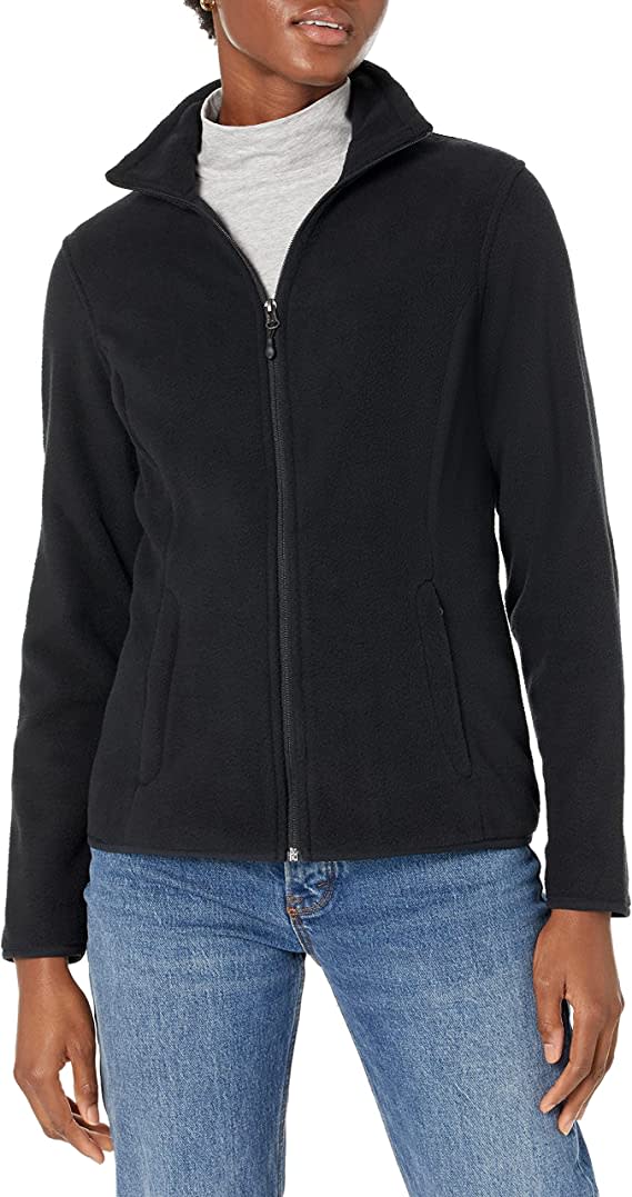 Amazon Essentials Womens Full Zip Polar Fleece Jacket. Image via Amazon.