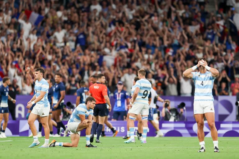 Los Pumas, al momento del silbatazo final, en la caída ante Francia