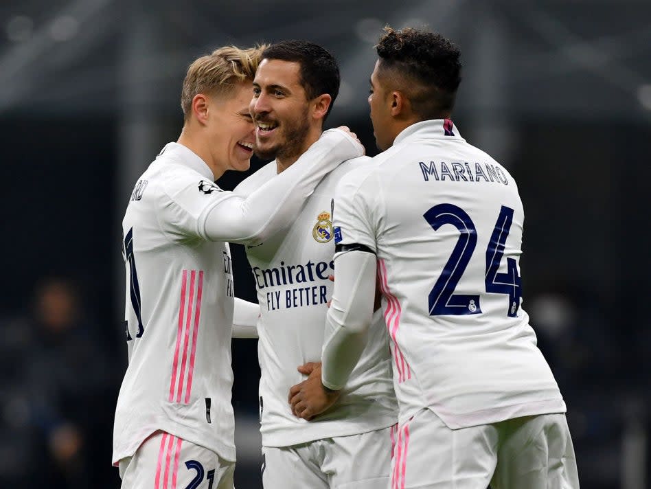 <p>Eden Hazard celebrates scoring from the spot</p>Getty Images