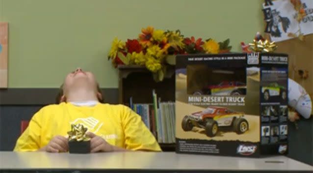 One boy's exasperation when he was told he had a difficult choice to make. Photo: UPtv