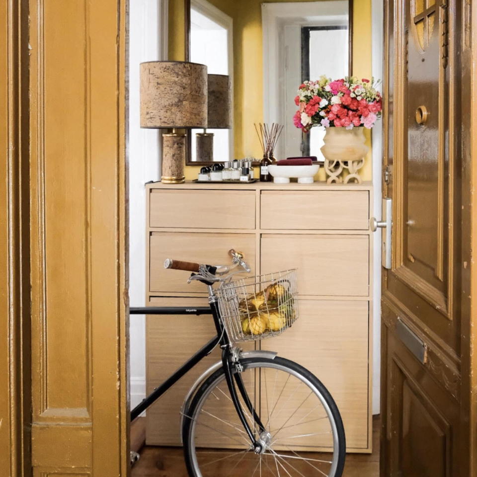 hallway with bike and storage