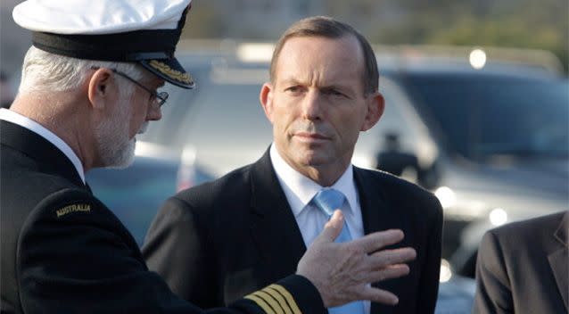 Prime Minister Tony Abbott says he is confident pings located by Ocean Shield belong to the black box from flight MH370. Photo: Getty.