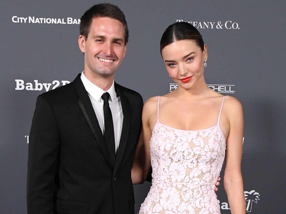 <p>Steve Granitz/WireImage</p> Miranda Kerr and Evan Spiegel