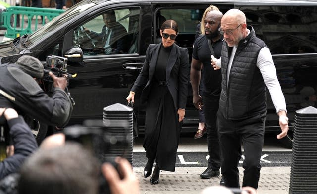 Rebekah Vardy arrives at the Royal Courts of Justice in London