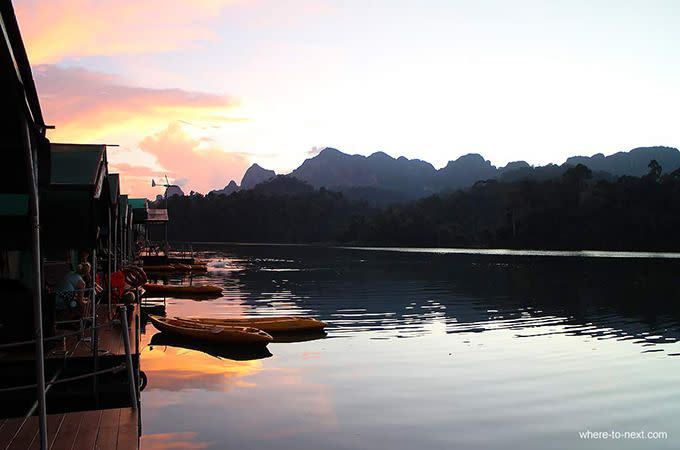 Sunset over Cheaw Lan Lake. Photo: Deborah Dickson-Smith