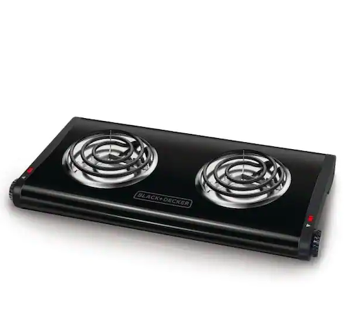 BLACK + DECKER Double Burner Hot Plate with Temp Controls