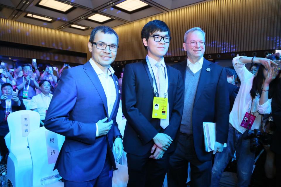 Demis Ke Jie and Eric Schmidt