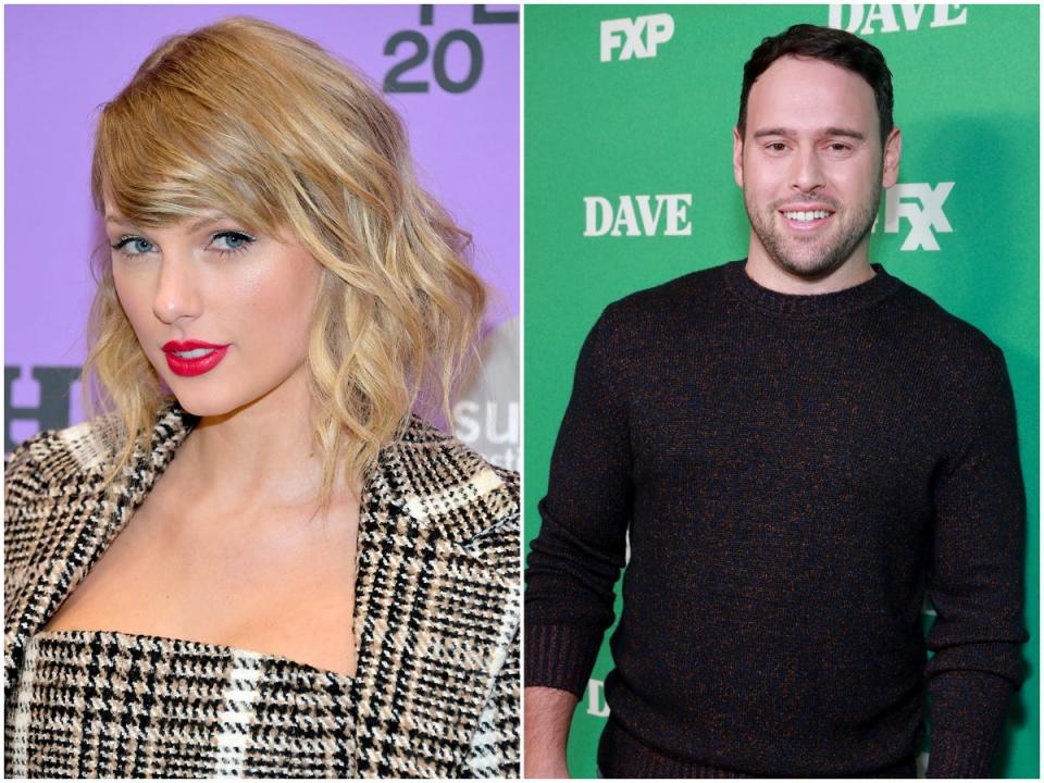 Taylor Swift and Scooter Braun have been embroiled in a feud since 2019 (Getty Images)