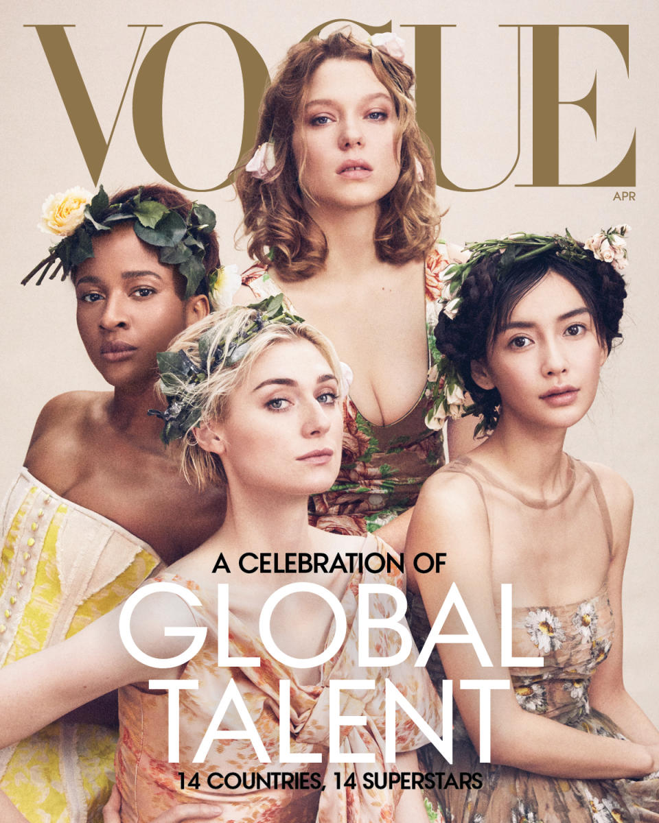 Adesua Etomi-Wellington, Elizabeth Debicki, Léa Seydoux and Angelababy also posed for the double cover. (Photo: Mikael Jansson/Vogue)