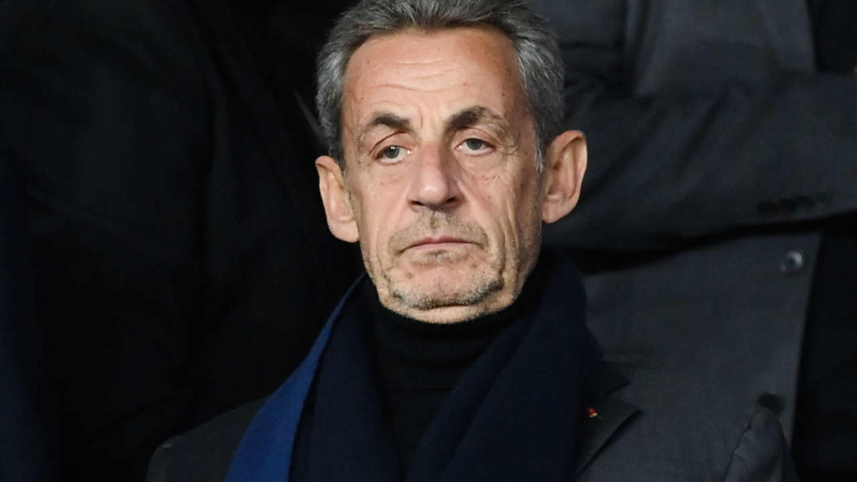 Nicolas Sarkozy, lors de la rencontre au Parc des Princes entre le PSG et le SL Benfica le 11 octobre 2022.