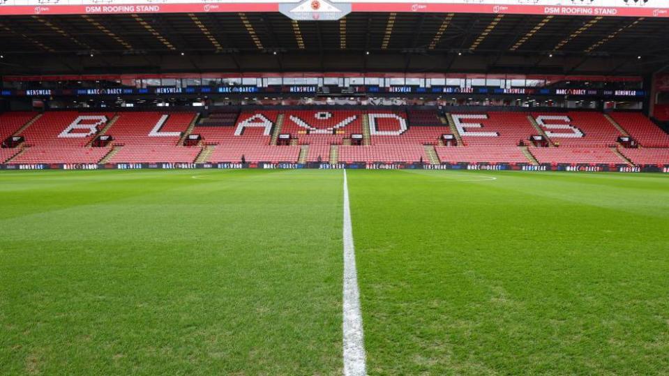 General view of Sheffield United stadium and pitch