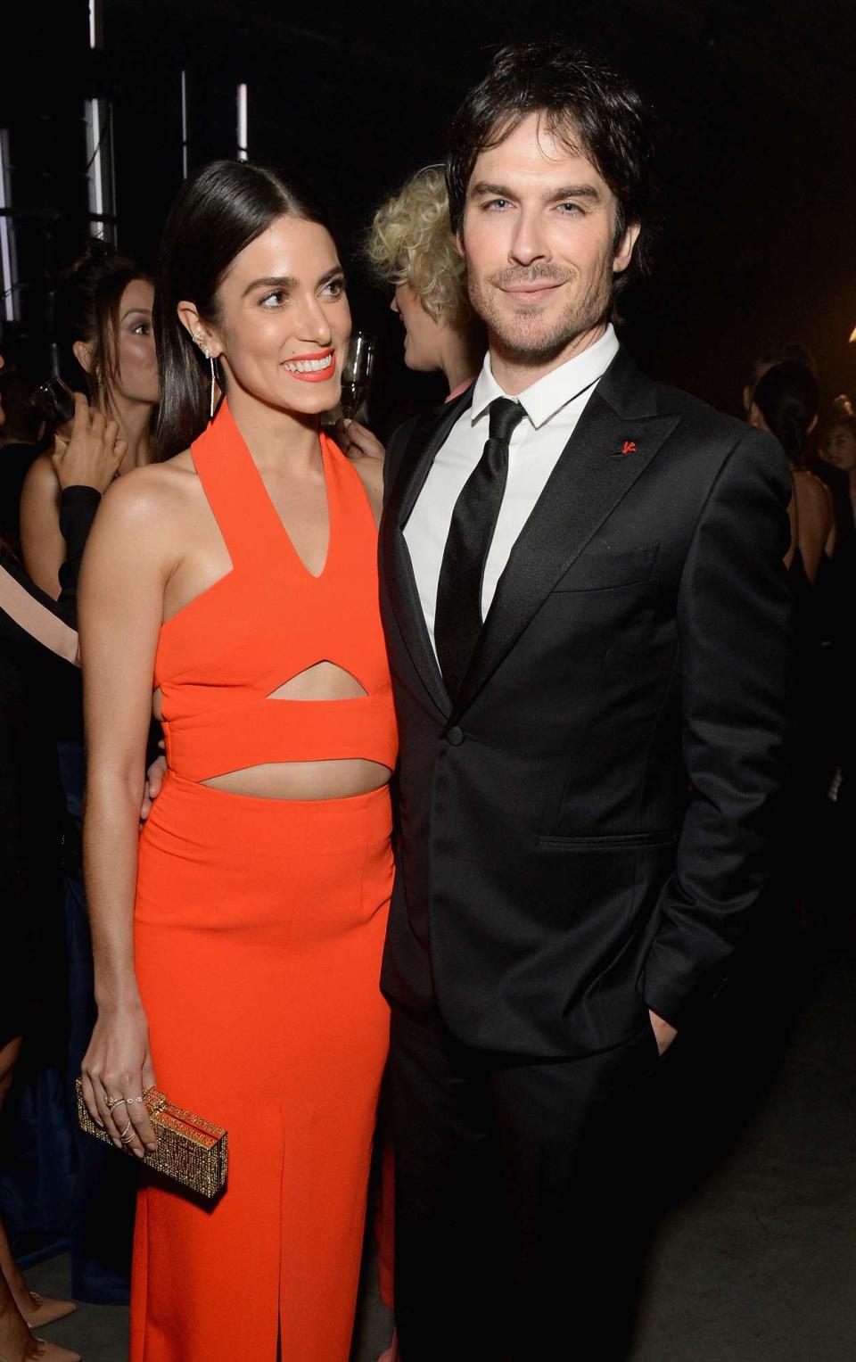 Nikki Reed (L) and actor Ian Somerhalder attend The Art of Elysium 2016 HEAVEN Gala presented by Vivienne Westwood & Andreas Kronthaler at 3LABS on January 9, 2016 in Culver City, California