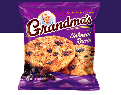 Grandma's Oatmeal Raisin Cookies since 1914 wrapper