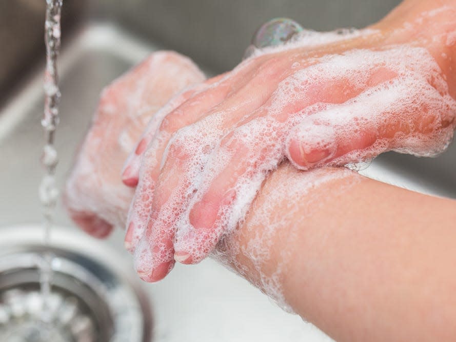 washing hands